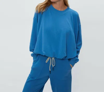 Michael Stars Mariah Bubble Sweatshirt In Ocean In Blue