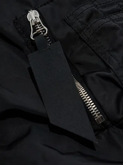 Attico Black Bomber Jacket With Front Zip Closure And One Zipped Pocket On The Sleeve