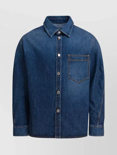 Givenchy Classic Denim Shirt With Button-up Front In Blue