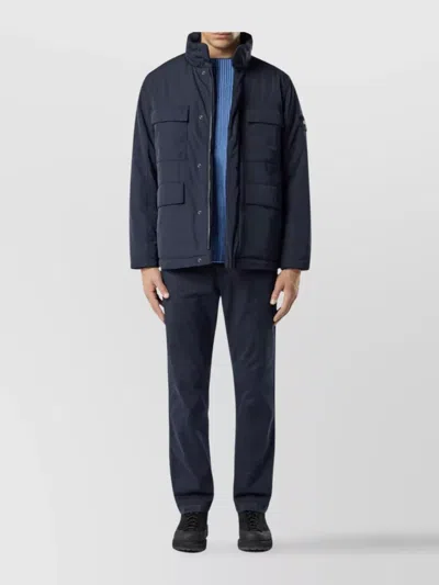 Stone Island Micro Twill Jacket Hooded In Blue