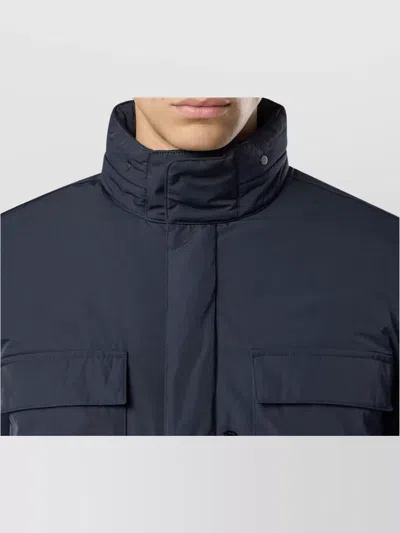 Stone Island Micro Twill Jacket Hooded In Blue