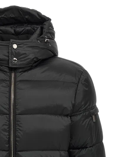 Moorer Quilted Hooded Jacket Removable Hood In Blue