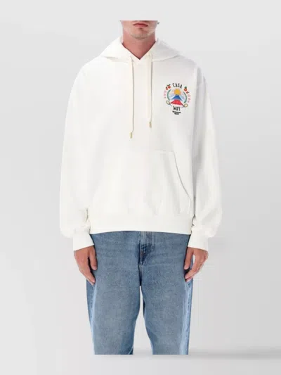 Casablanca Cotton Sweatshirt With Front Pocket And Hood In White