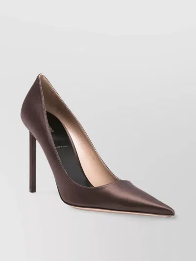 Tom Ford 85mm Betty Satin Pointed-toe Pumps In Brown