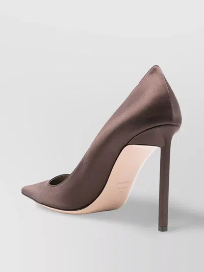 Tom Ford 85mm Betty Satin Pointed-toe Pumps In Brown