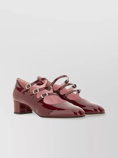 Carel Paris "kina" Block Heel Patent Finish Pumps