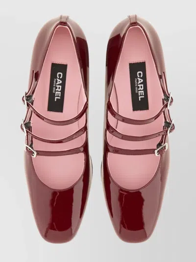 Carel Paris "kina" Block Heel Patent Finish Pumps