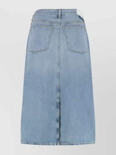 Re/done Denim Skirt With Pockets And Slit