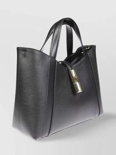 Furla Drop Structured Tote Textured Handle