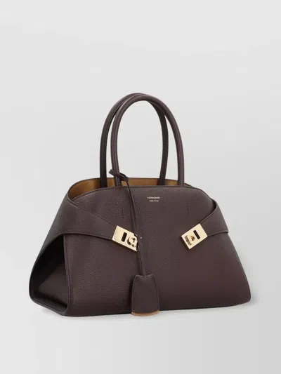 Ferragamo Leather Handbag With Adjustable Shoulder Strap