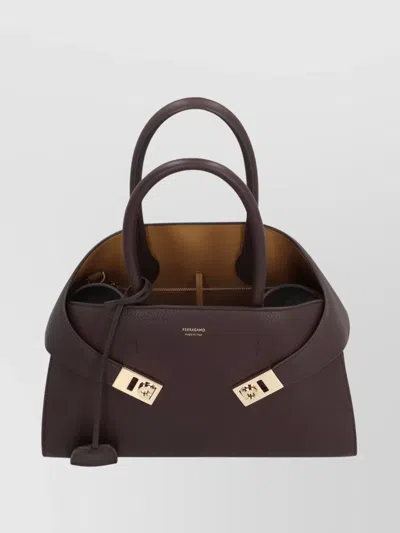 Ferragamo Leather Handbag With Adjustable Shoulder Strap