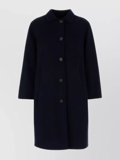 Weekend Max Mara Zenone Coat With Back Belt Detail In Black