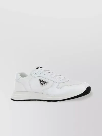 Prada Nylon And Leather Low-top Sneakers