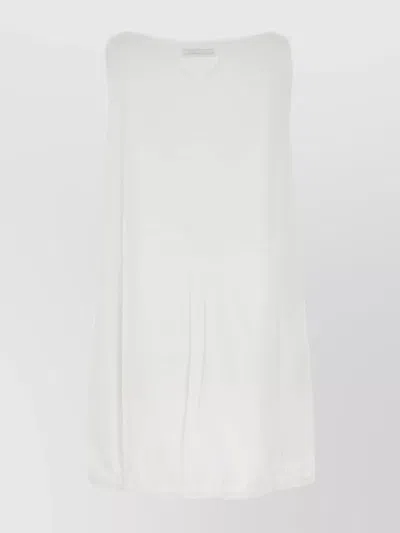 Prada Cotton Reversible Mini Dress With Elastic Hem In White