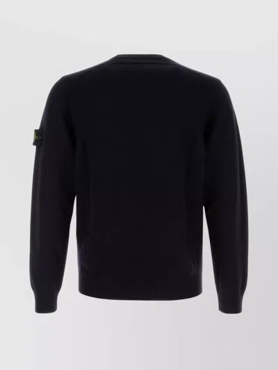 Stone Island Midnight Blue Wool Blend Sweater