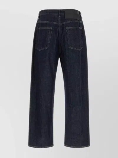 Jil Sander Blue Jeans With Belt Loops And Logo Patch On The Rear In Denim Man In Blue