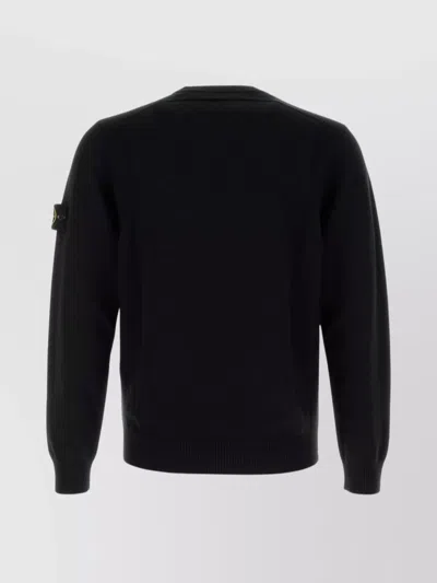 Stone Island Midnight Blue Wool Blend Sweater