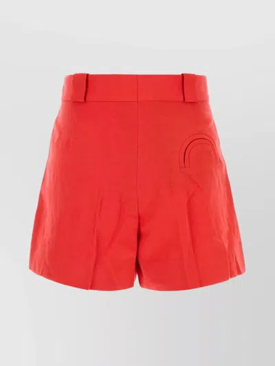 Blazé Milano Coral Silk Blend Flica Selle Shorts In Red