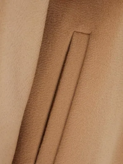 S Max Mara Waist Belted Long Sleeve Coat In Brown