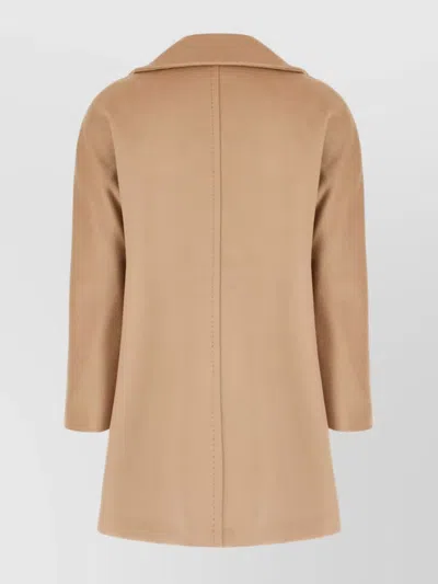 's Max Mara Longline Coat With Notched Lapels And Front Pockets