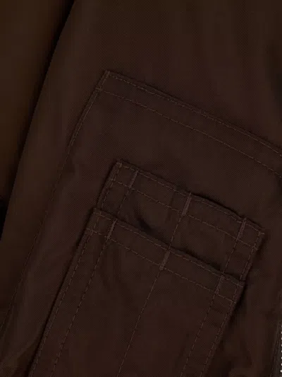 Givenchy Cropped Flap Pocket Jackets With High Collar In Brown