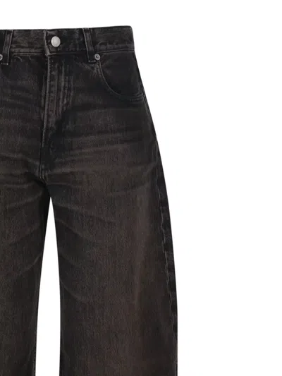 Haikure High-rise Wide-leg Jeans With Belt Loops In Black