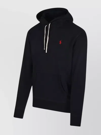 Ralph Lauren Hooded Sweatshirt Drawstring Hood In Black