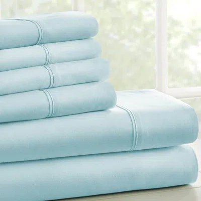 Hivvago Aqua 4 Piece Wrinkle Resistant Microfiber Polyester Sheet Set In Blue