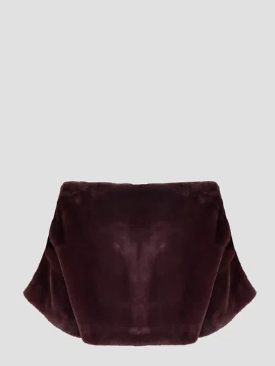 P.a.r.o.s.h Short Artificial Fur Coat In Pink