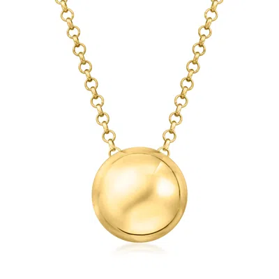 Ross-simons Italian 18kt Gold Over Sterling Rolo-chain Bead Necklace