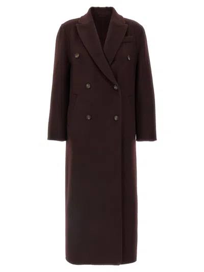 Brunello Cucinelli Cashmere Coat Coats And Trench Coats Bordeaux