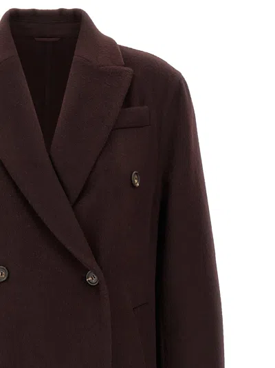 Brunello Cucinelli Cashmere Coat Coats And Trench Coats Bordeaux