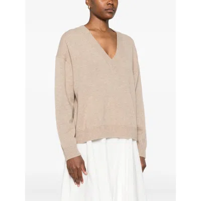 Anine Bing V-neck Cashmere Jumper In Neutral
