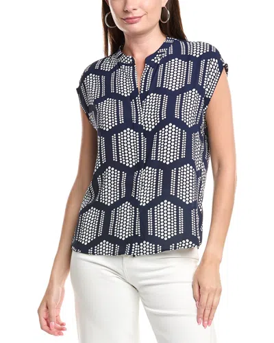 T Tahari Dropped-shoulder Blouse In Blue