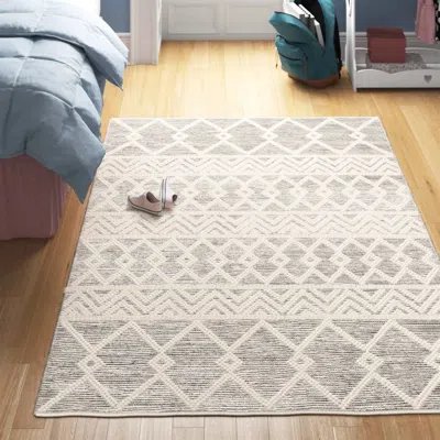 Hivvago Hand Woven Wool Blend Grey Beige Ivory Persian Style Area Rug In Gray
