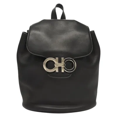 Pre-owned Ferragamo Gancini Leather Backpack Bag ()