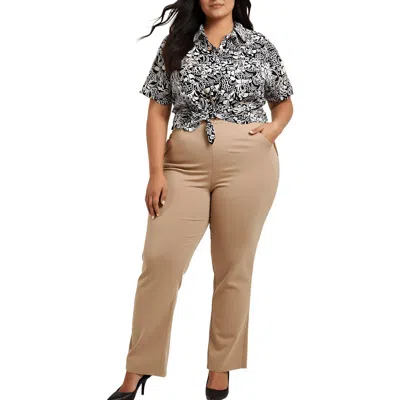 Tommy Hilfiger Plus Camp Shirt Womens Printed Knit Button-down Top