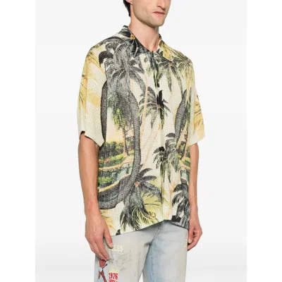 Amiri Convertible-collar Printed Satin-jacquard Shirt