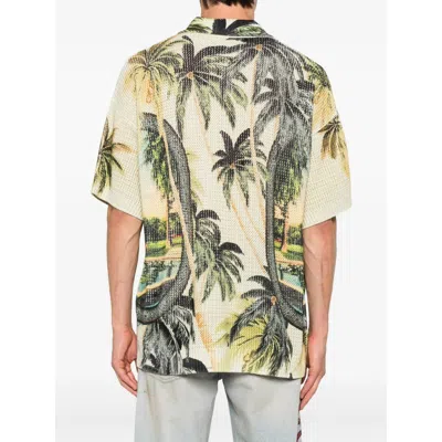Amiri Convertible-collar Printed Satin-jacquard Shirt