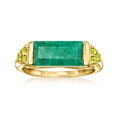 Ross-simons Emerald And . Peridot Ring In 18kt Gold Over Sterling