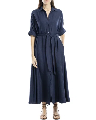 Max Studio Large Roll Sleeve Belted Dress