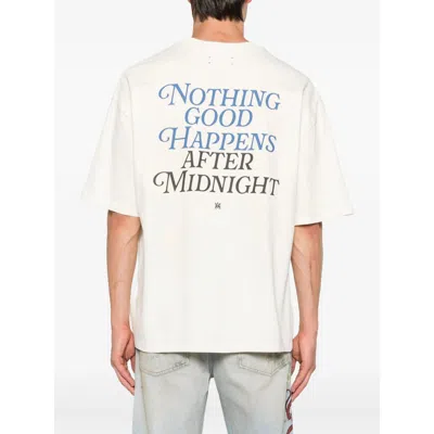 Amiri Night Graphic Print Crewneck T-shirt In White