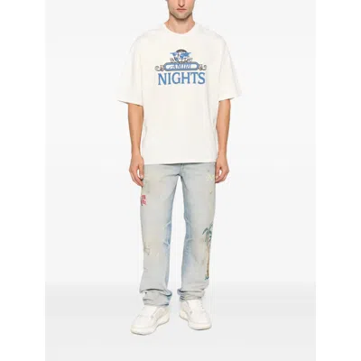 Amiri Night Graphic Print Crewneck T-shirt In White