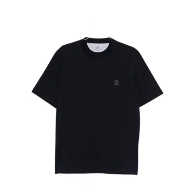 Brunello Cucinelli Cotton Jersey Crew Neck T-shirt With Logo Clothing