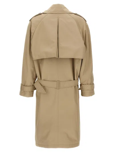 Attico Cotton Trench Coat Coats And Trench Coats Beige
