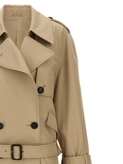 Attico Cotton Trench Coat Coats And Trench Coats Beige