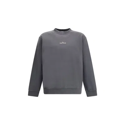 Stone Island Sweatshirt With Industrial Flow Print In Gray
