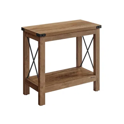 Breebe Side Table With Bottom Shelf Honey Brown In Brown
