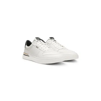 Hugo Boss Leather Trainers With Signature-stripe Details
