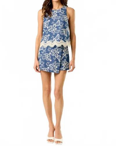 Lalavon Steal The Moment Paisley Skort In Denim